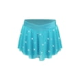 thumbnail image 3 of Haitryli Kids Girls Athletic Dance Skirt Glittery Rhinestones Gymnastics Ice Skating Builtins Swirl Flow Skirt Blue Green 12, 3 of 7
