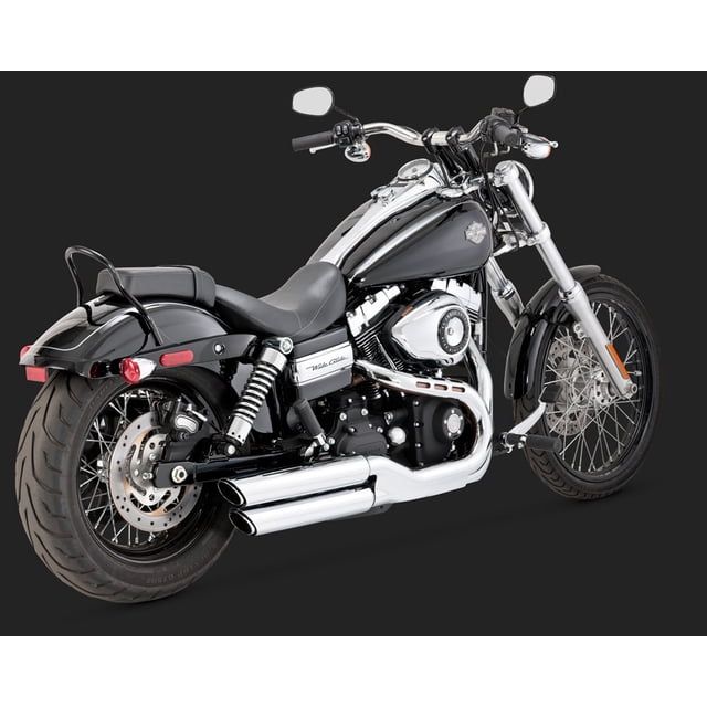 Vance & Hines Twin Slash 3&Prime, Slip Rond Chrome 16845