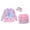 Purple-1, variant on Shadoumai Girl's 3 Piece Swimsuit Cute Spaghetti Strap Triangle Bikini with Ditsy Floral Print Cover Up Kid Bathing Suit