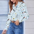 thumbnail image 2 of TaTaai Women Casual Button Down Printed Shirt Long Sleeve Collared Top Ladies Daily Street Office Commute Wear Soft Breathable No Fading Machine Washable Comfortable Blouse Gift, 2 of 6