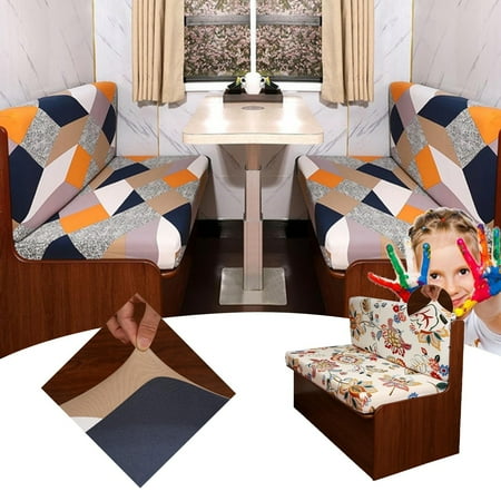 

Dinette Cushion Covers Printed Elastic Camper Cushion Slipcover Stretchable Loveseat Sofa Wide Wheelchair Cushion Seat Cushion Airplane Travel Back Support in Car Dining Seat Cushion Sear Cushions
