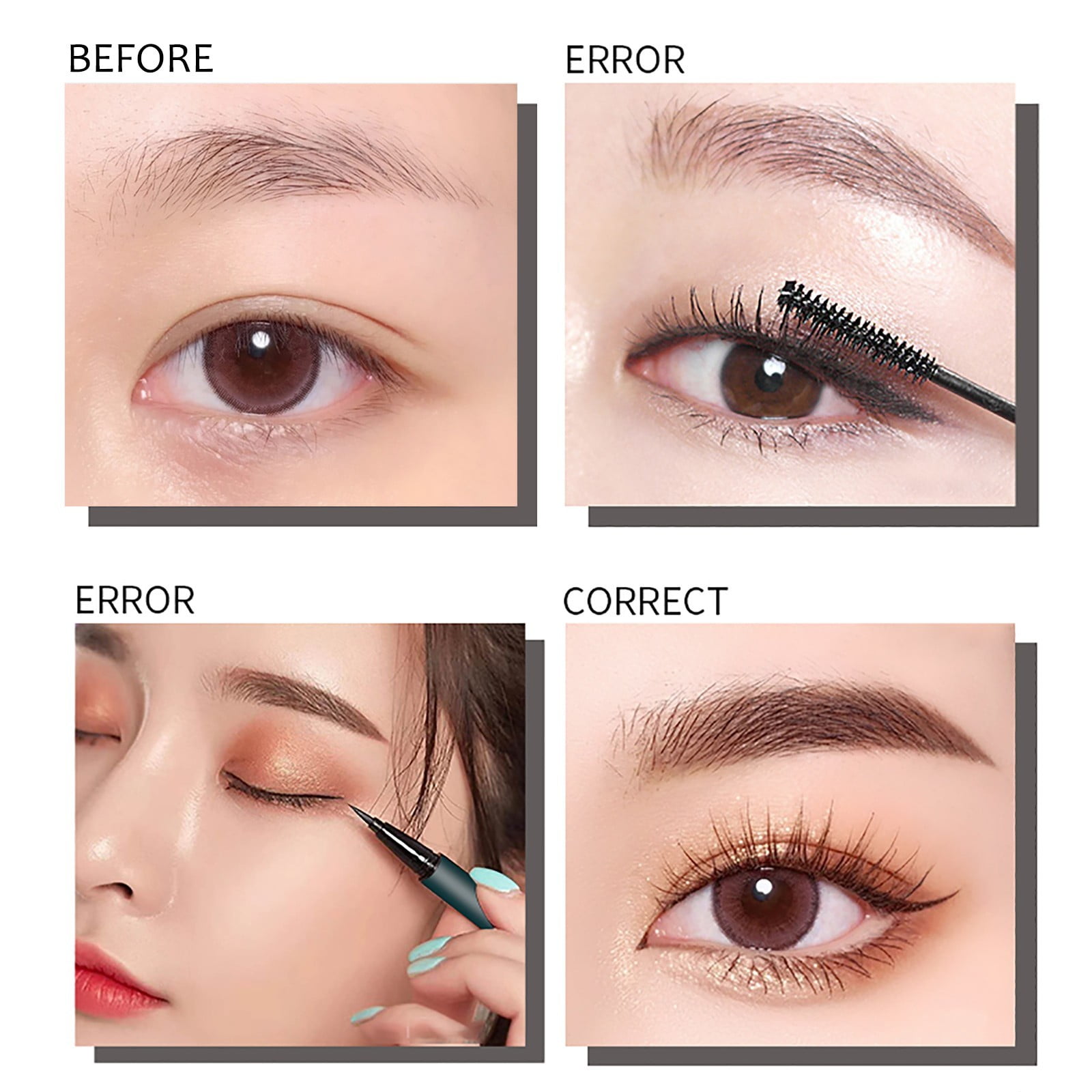 5 And under Items Fiber Eyeliner Set 4D Eyeliner Set Mascara Proof Mascara