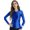 Blue, variant on Women's Shiny Silky Workout Tops Seamless T Shirt Athletic Long Sleeve Fitness Tight Tee White XL