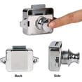 thumbnail image 4 of Push Button Latch Lock, Keyless Furniture Lock, Push Button Motorhome, Clasp Button Cabinet Door Lock Knob For Cabinet Door, Caravan Chrome 3pcs Banba, 4 of 5