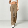 thumbnail image 4 of Edvintorg Yoga Pants Women Fashion Solid Color Stretch Trouser High Waisted Casual Workout Pant with Pocket Clothes Women Khaki S-2XL, 4 of 6