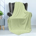 thumbnail image 4 of Oriental Soft Flannel Fleece Throw Blanket, Style Symmetric Pattern with Eastern Ornamental Illustration, Cozy Plush for Indoor and Outdoor Use, 60" x 80", Pale Green White, by Ambesonne, 4 of 5