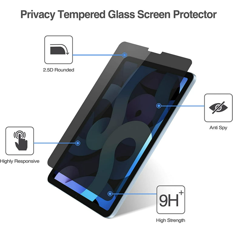 TECHGEAR Protection Écran Anti Espion pour iPad Air 5 / Air 4 (2022 5eme /  2020 4eme Génération) [PRIVACY] [Anti Spy] Protecteur Écran Verre de