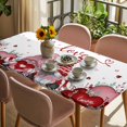 thumbnail image 3 of Valentines Day Gnomes Table Cloths for 6 Foot Rectangle Tables, Pink Red Love Heart Eucalyptus Patio Waterproof Elastic Fitted Tablecloths, Washable Rectangular Table Cover for Camping, 3 of 8