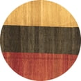 thumbnail image 1 of Ahgly Company Indoor Round Abstract Brown Contemporary Area Rugs, 3' Round, 1 of 4