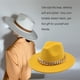 thumbnail image 5 of Sombrero Fedora Minnieouse Unisex ala ancha Collar de oro lujo amarillo, 5 of 6