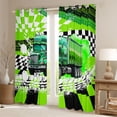 thumbnail image 2 of Castle Fairy Bold Truck Art Curtains Pack of 2 (42x84 Each) for Kids, Vivid Lorry Graphic Curtains Blackout for Bedroom, Green, 2 of 6