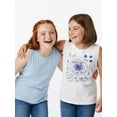 thumbnail image 3 of Wonder Nation Girls Pasta Club Graphic Tank Top, 2-Pack, Sizes 4-16 Plus, 3 of 5
