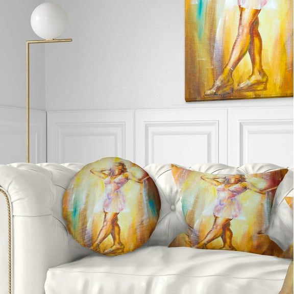 Designart Beautiful Woman in Dress - Portrait Throw Pillow - 12x20