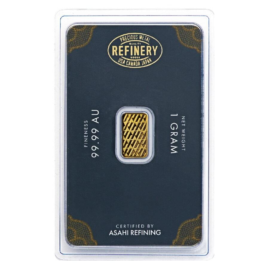 Asahi Refinery 1 Gram Gold Bar .9999 Fine, New in Assay