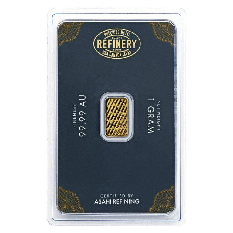 Asahi Refinery 1 Gram Gold Bar .9999 Fine, New in Assay