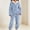 Blue, variant on Womens Flannel Pajama Sets Fluffy Sleepwear Fuzzy 2 Piece Pjs Set Fleece Plush Lounge Set