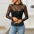 thumbnail image 4 of JIUWEN Women's Basic Long Sleeves Mesh Sheer Tops-Dark Gray-Xl,Sheer Tops for Women,Long Sleeve Mesh Tops for Women, 4 of 7