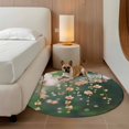 thumbnail image 2 of Spring Pink Flowers Round Area&nbsp;Rug 6ft Water Droplets Non-Slip&nbsp;Washable Circle Rugs Soft Felt Indoor Floor Mat for Bedroom Kitchen Living Room Bathroom, 2 of 9