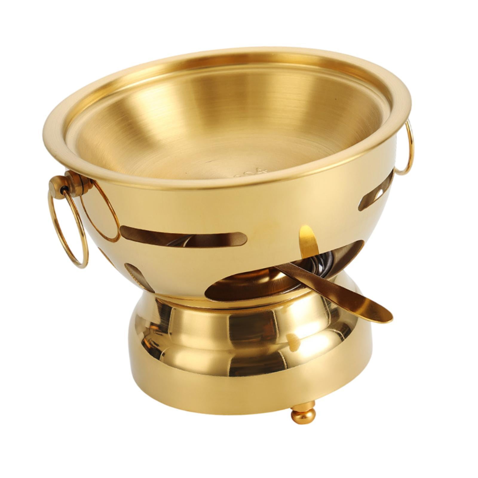 Fancyes Shabu Hot Pot Single Person Hotpot Portable Stockpot for Parties Home Picnic Gold