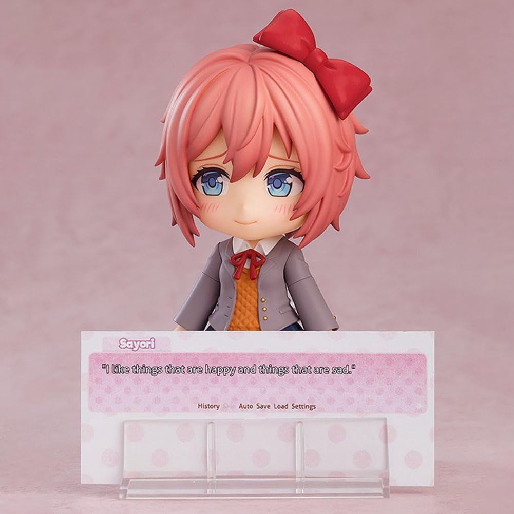 Monika Anime Figure Sayorii Action Figurine Cartoon Interchangeable Face Model with Accessories PVC Anime Statue Collection Desktop Ornaments
