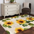 thumbnail image 4 of Vintage Sunflower Area&nbsp;Rug 3x5ft Watercolor Yellow Floral Non-Slip&nbsp;Washable Square&nbsp;Rugs Soft Felt Indoor Floor Mat for Bedroom Kitchen Living Room Bathroom, 4 of 9