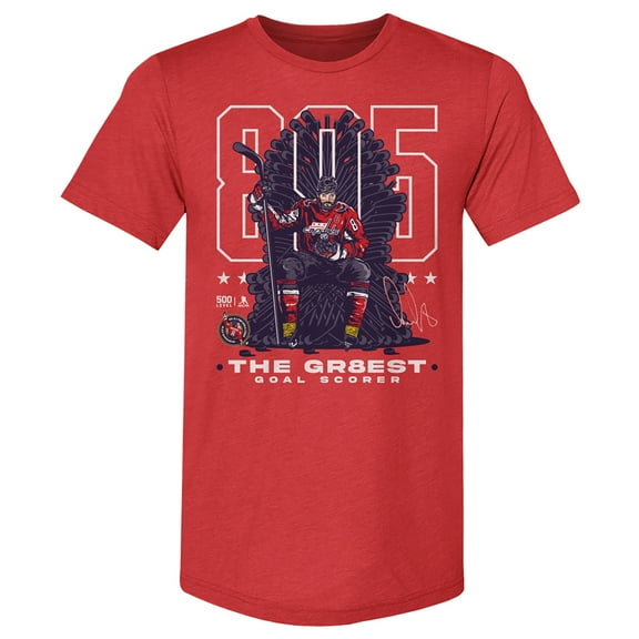 Men's 500 Level Alexander Ovechkin Red Washington Capitals NHL All-Time Leading Goal Scorer Tri-Blend Throne T-Shirt