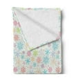 thumbnail image 2 of Winter Soft Flannel Fleece Blanket, Colorful Doodle Snowflakes Cheerful Joyful Pattern Holiday Celebration Christmas Fun, Cozy Plush for Indoor and Outdoor Use, 70" x 90", Multicolor, by Ambesonne, 2 of 5