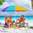 thumbnail image 2 of PMU Beach Umbrella 6 feet Opens to 72 inches Multicolor Beach Parasol with Carrying Sleeve for Beach, Patio and Outdoor Sun Protection Polyester 4 Assorted Colors (4/pkg) Pkg/1, 2 of 6