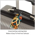 thumbnail image 3 of Square 2Pack PU Leather Peace Sign Cruise Luggage Tag with Privacy Cover and Name ID Tag for Travel Handbags Backpacks Luggage Tags, 3 of 6