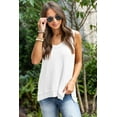 thumbnail image 6 of Women's White Waffle Knit Flowy Vest with Scoop Neckline - [ZhiHiMeRi] | (US 16-18)XL, 6 of 12