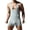 ZB Grey, variant on Mens Rompers for Adults Men's Short Sleeve Solid Color Breathable Basic Triangular Onesie Pajamas Adult Onesies for Men Black L