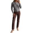 thumbnail image 2 of INSPIRE CHIC Women's Cable Knit Cardigan Crew Neck Long Sleeve Button Up Open Front Large Gray, 2 of 6