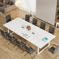 thumbnail image 4 of Finmind 8FT Conference Table, 94.49 L x 47.24 W x 29.53 H Inches Large Meeting Podcast Table for 10 People, Business Style Wooden Training Table with Strong Metal Frame for Office Conference, 4 of 6