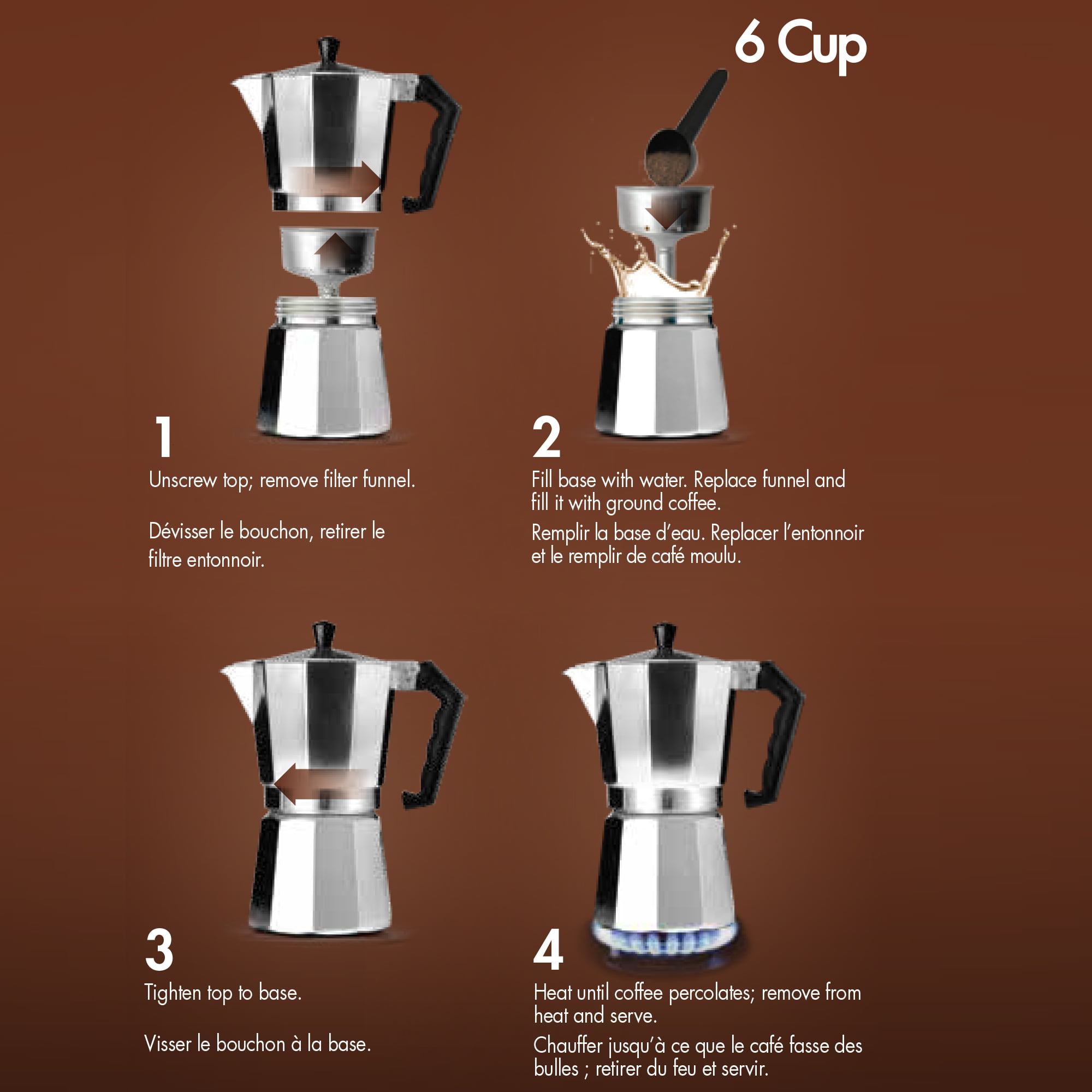 Primula Classic Stovetop Espresso and Coffee Maker, Moka Pot for Italian  and Cuban Café Brewing, Greca Coffee Maker, Cafeteras, 6 Espresso Cups
