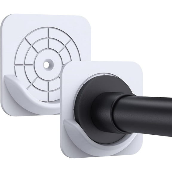 GHGSDH-Shower Rod Holders,2Pack Adhesive Shower Curtain Rod Holder for Wall,Bathroom Curtain Tension Rod Holder,Stick On,No Drilling,Easy to Install (Rod Not Included)