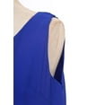 thumbnail image 6 of Yartina Womens Summer Dressy Chiffon Blouses Round Neck Sleeveless Tunic Tops Office Work Shirts Top Royal Blue L, 6 of 7