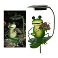 thumbnail image 1 of Estatua solar de jardín de luz de rana, decoración de césped al aire libre, de rana de jardín para patio, balcón, patio, adorno de césped, rega Rana con violín Soledad Luces de estaca de camino, 1 of 6