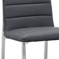 thumbnail image 3 of Eun 23 Inch Faux Leather Dining Chair, Chrome Legs, Set of 2, Dark Gray, 3 of 5