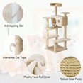 thumbnail image 4 of 54in Cat Tree with Cat Scratching Post, Cat Tower Multi-Level Cat Condo  for Indoor Cats Stand House Furniture Kittens Activity Tower with Funny Toys for Kitty Pet Play House,Beige, 4 of 7