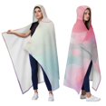 thumbnail image 2 of Wearable Blanket,Soft Floral Watercolor Pattern Hooded Wearable Flannel Blanket for Adults & Teens,Winter Poncho Shawl Wrap Cape Cozy Anti-Pill,50"x60", 2 of 5