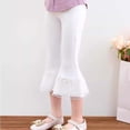 thumbnail image 2 of UJNDER Girls Summer Casual Capri Flared Leggings Soft Stretchy Everyday Basic Bottoms for Toddler Kids Toddler Leggings,02_White,7-8 Years, 2 of 6