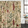 thumbnail image 3 of Rustic Botanical Waterproof Fabric Shower Curtain,Vintage Floral Wildflower Waterproof Fabric Shower Curtain for Bathroom Curtains Bathtubs Hotel Washable Shower Curtains with 12 Hooks Standard 66x72, 3 of 8