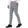 thumbnail image 5 of MODA NOVA Big & Tall Men's Dress Plaid Pants Formal Printed Business Trousers Gray LT(US 34), 5 of 5