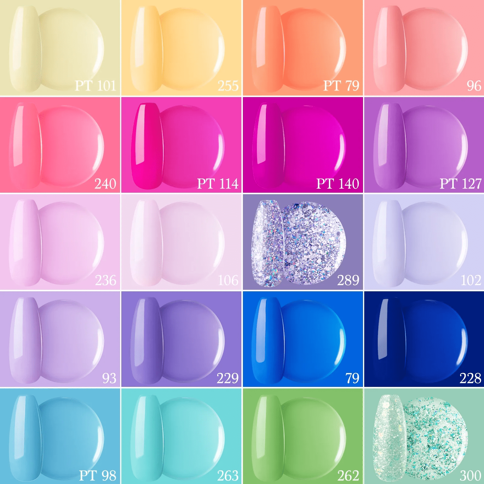 Perfect Summer Gel Nail Polish Kit, 20 Colors Gel Polish Macaron Candy UV Nail Polish Gel Set with Glossy Base Top Coat Matte Coat, Manicure DIY Salon Nail Art Gift for Women Girls