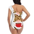 thumbnail image 5 of Sikiie Christmas Gnomes In Leopard Print Women One Piece Swimsuits Tummy Control One Shoulder Bathing Suits Ruffle Swimwear, From S to XXL-Medium, 5 of 6