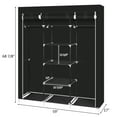 thumbnail image 3 of Veryke 69" Portable Clothes Closet, Fabric Wardrobe Double Rod Storage Organizer Shelf - Black, 3 of 7