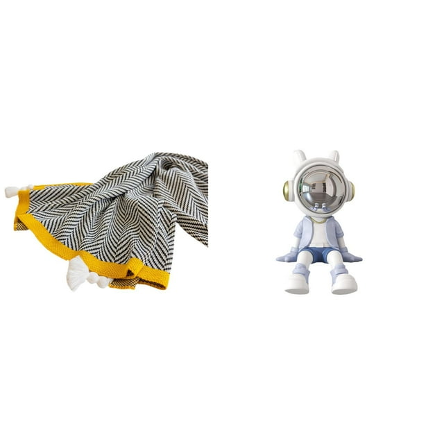 Manta de rayas estilo granja con figura decorativa de para dormitorio, sofá cama, silla y sala de estar.