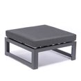 thumbnail image 3 of LeisureMod Chelsea Outdoor Patio Black Aluminum Ottomans With Black Cushions Set Of 2, 3 of 6