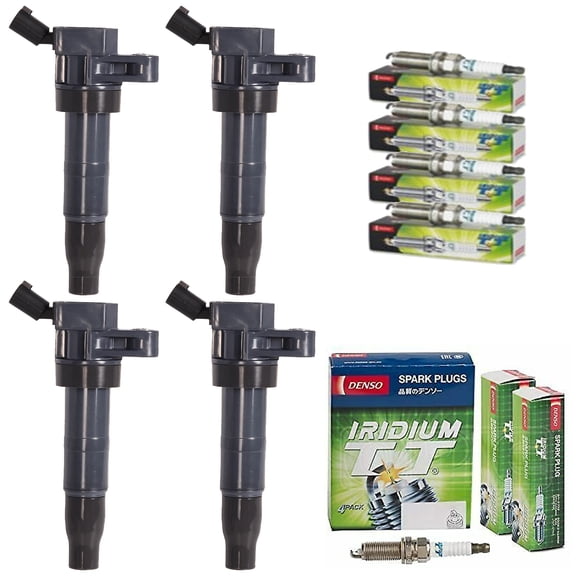 Set of 4 ISA Ignition Coils and 4 Denso Spark Plugs #4704 Compatible with  2010-2014 Hyundai Genesis Coupe 2.0L  Replacement for UF611