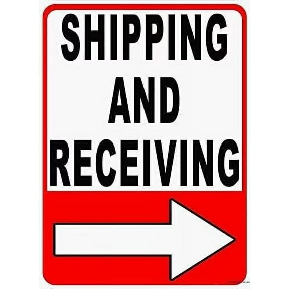 New Road Sign Aluminum Sign Shipping and Receiving Sign Right Arrow Warehouse Ship Receive Loading Dock Warning Sign Outdoor Decoration 12x16 Inch
